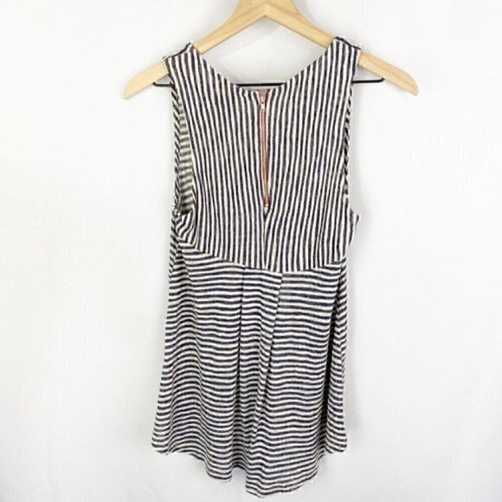 Anthropologies W5 Stripped High Low‎ Top Navy Blue White Small - Picture 9 of 11